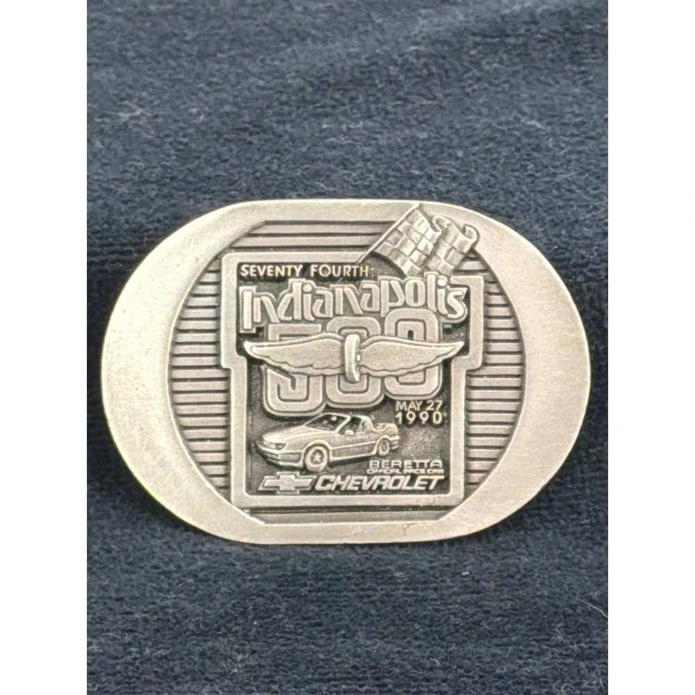 Vintage 1990 Indy 500 Chevrolet Beretta Pace Car‎ Pewter Belt Buckle 100/500